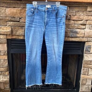 Madewell Women's 32 Cali Demi Boot cropped ankle bootcut flare raw hem Jeans